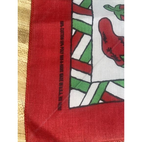 CHILI PEPPERS Print Western Southwest Biker Bandana Handkerchief 20” Square USA - Picture 6 of 6